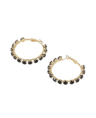 Women's The All-Over-Stud Hoop Earrings - Onyx Black