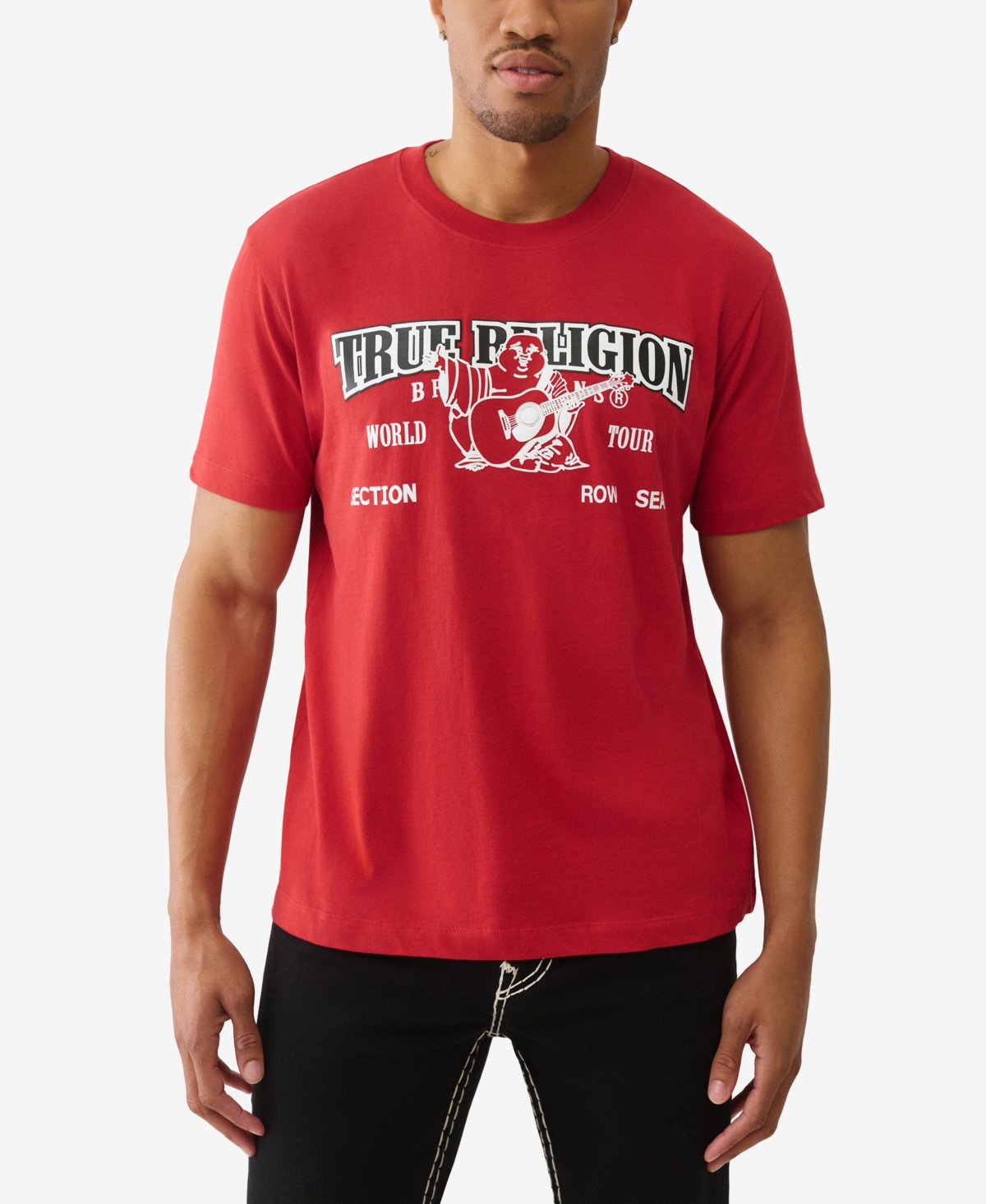 True Religion Men's World Tour Heritage Logo Crewneck T-Shirt