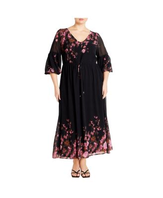 Women's Plus Size Romance Border Dress
