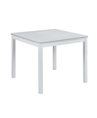 5-Piece Square Dining Table Set with 4 Upholstered Chairs, Crystal Trim Wood Table for Kitchen or Small Dining Room-Maison Boucle