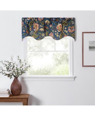 Regency Scallop Shaped 3" Rod Pocket Valances for Windows 50" x 15" Navy