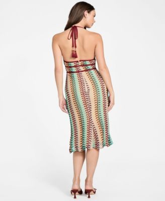 Women's Fearne Sleeveless Crochet Halter Neck Midi Dress