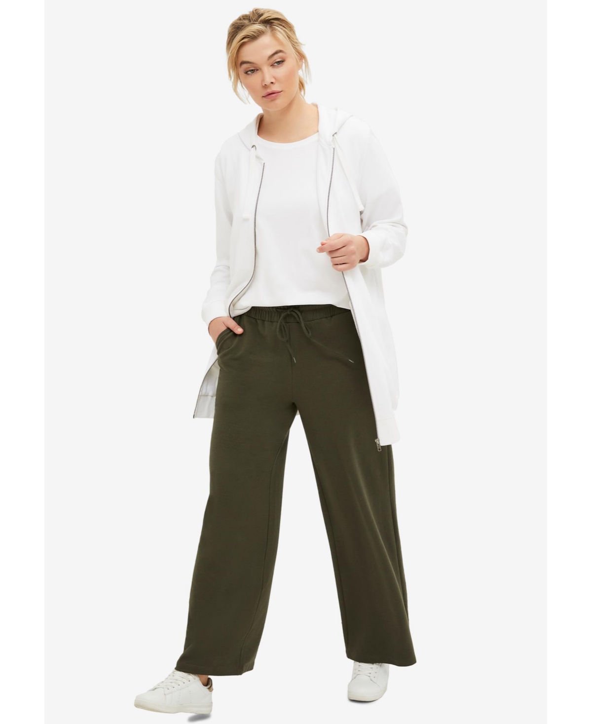 ellos Women's Wide Leg French Terry Sweatpant