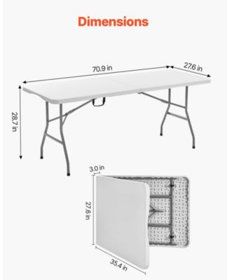 1Pc HDPE, Carbon Steel Portable Folding Table