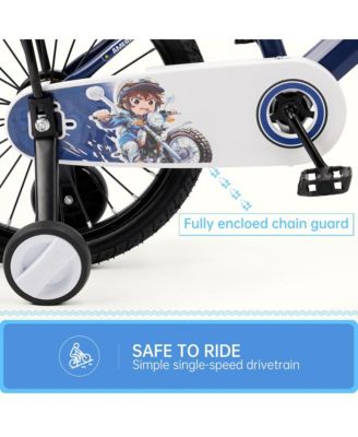 16-Inch Kids Bike with Anti-Pinch Chain Guard & Anti-Tip Training Wheels for All-Round Protection