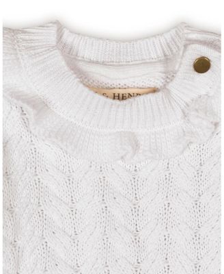 Toddler Girls Organic Chunky Ruffle Edge Sweater Dress