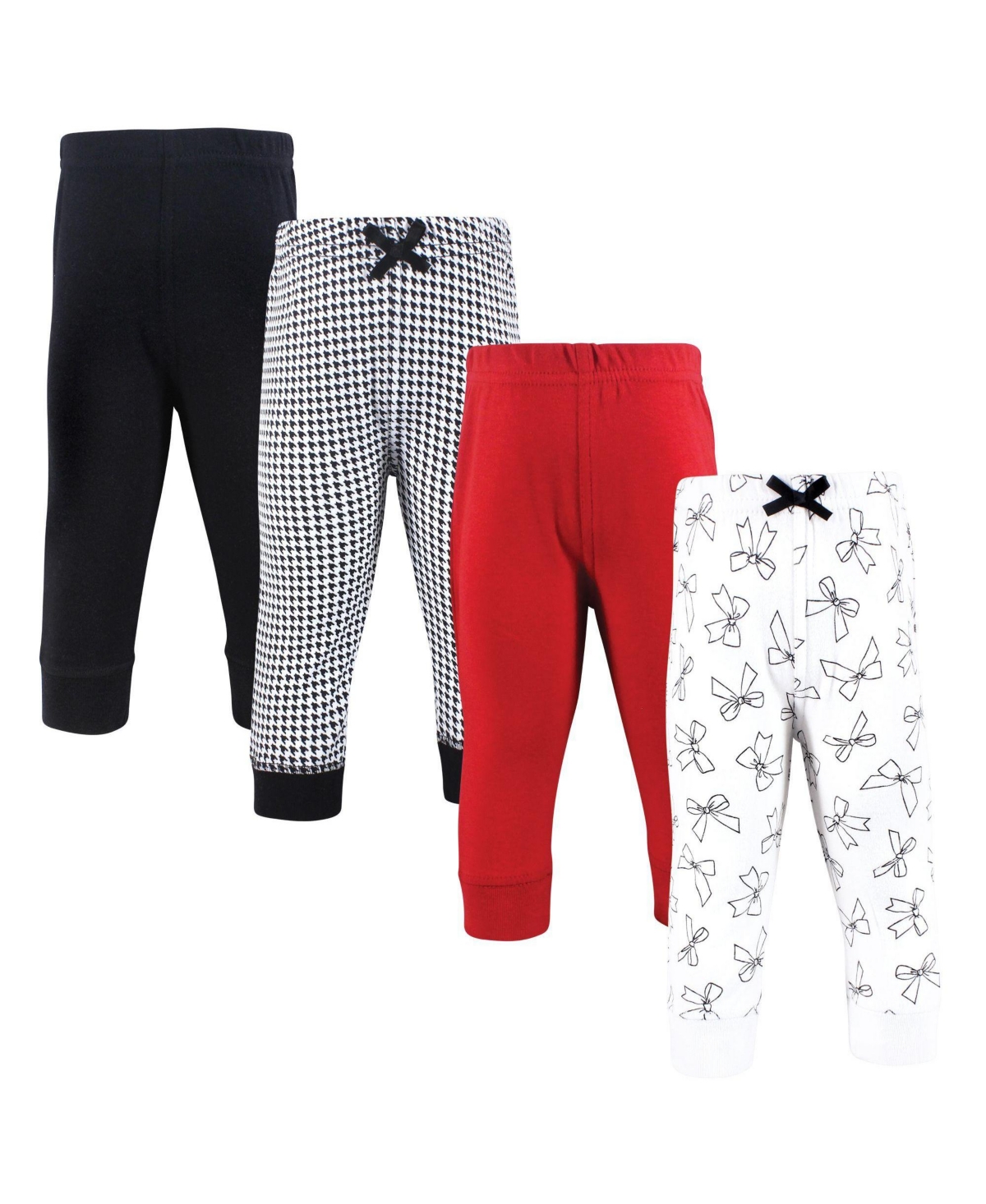 Hudson Baby Toddler Girls Cotton Pants and Leggings, Houndstooth Bows