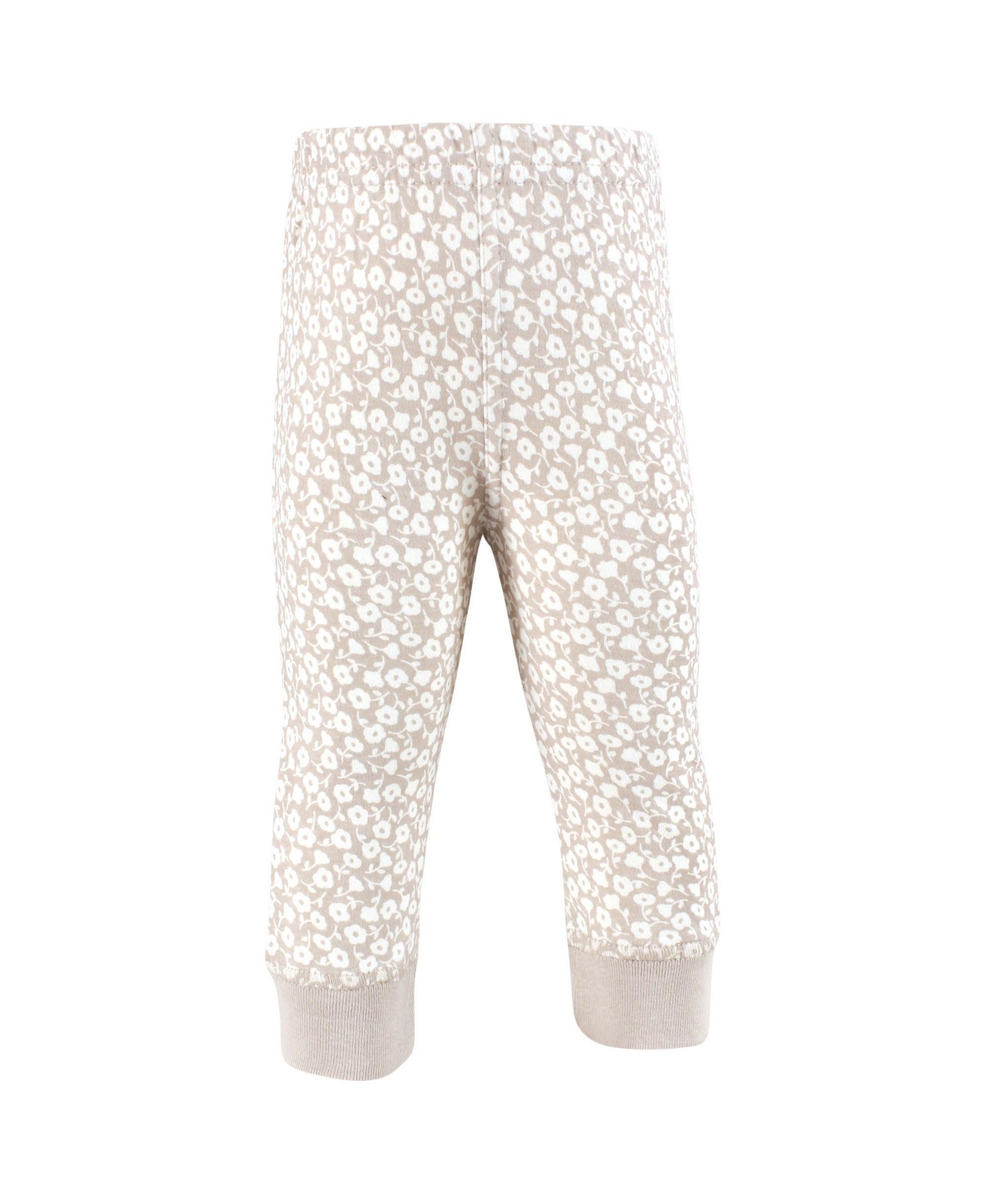 Hudson Baby Toddler Girls Cotton Pants and Leggings, Pink Taupe Florals