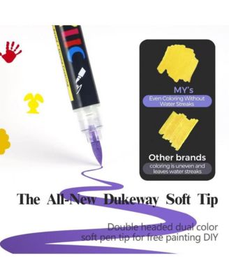 24 Colors Dual Tip Acrylic Paint Markers for Kids and Adults, Wood, Canvas, Stone, Rock Painting, Glass, Ceramic Surfaces, DIY Crafts Making