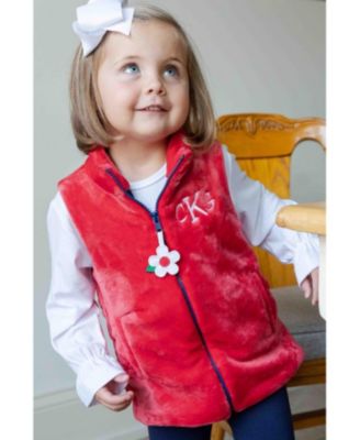 Toddler Girls Plush Fleece Zip Up Vest