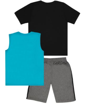 Boys Short Sleeve 3 Piece Shirt, Tank Top and Short Set