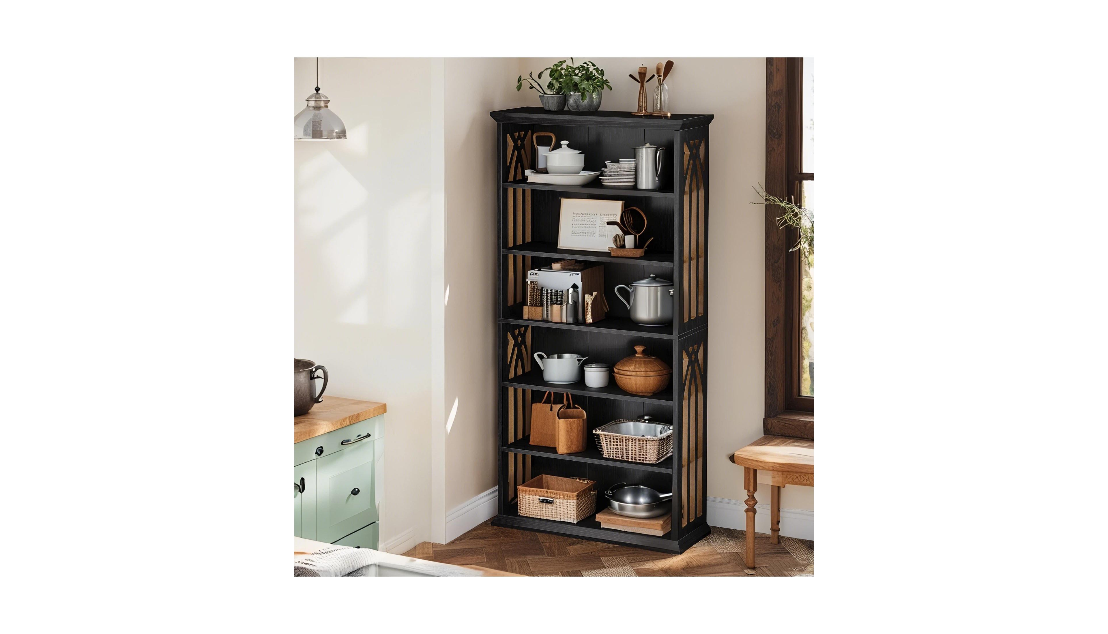 Tribesigns 6-Tier Kitchen Pantry, 75-Inch Tall Pantry Cabinet, Large Freestanding Storage Shelves