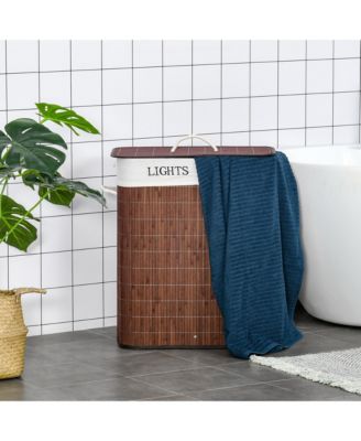 Bamboo Laundry Basket, Collapsible Laundry Hamper,