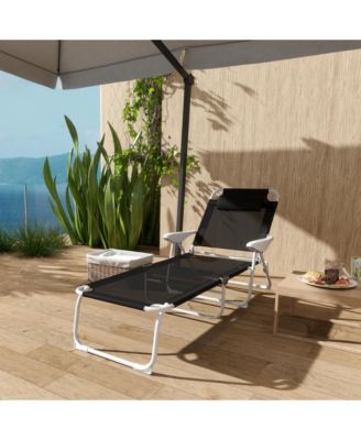 Folding Chaise Lounge 4-Position Adjustable Lounge Chair