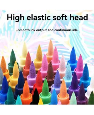 12 Colors Acrylic Paint Markers, No-press Direct Liquid Soft Brush Tip Pens for Wood, Egg, Rock Painting and DIY Crafts Art Supplies