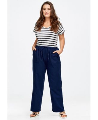 Women's Linen-Blend Drawstring Pants
