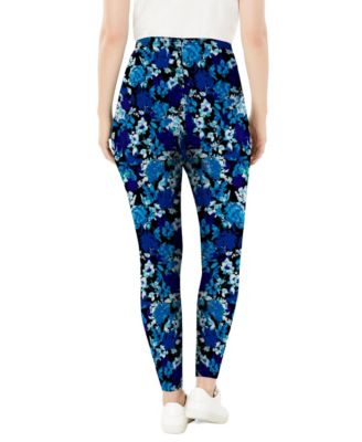 Plus Size Tall Stretch-Cotton Knit Pull-On Printed Leggings
