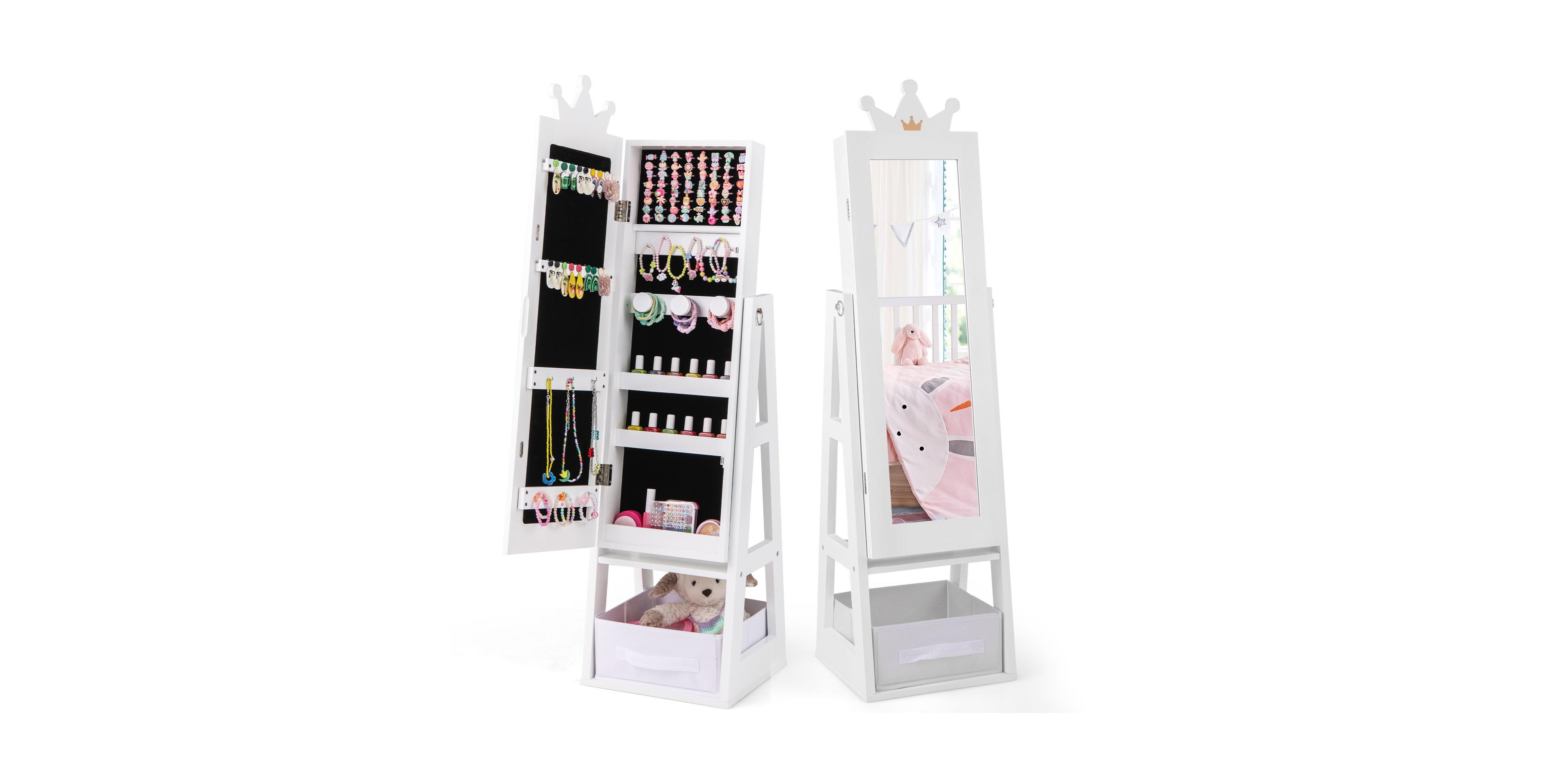 Slickblue Free-Standing Full Length Kids Jewelry Armoire Cabinet