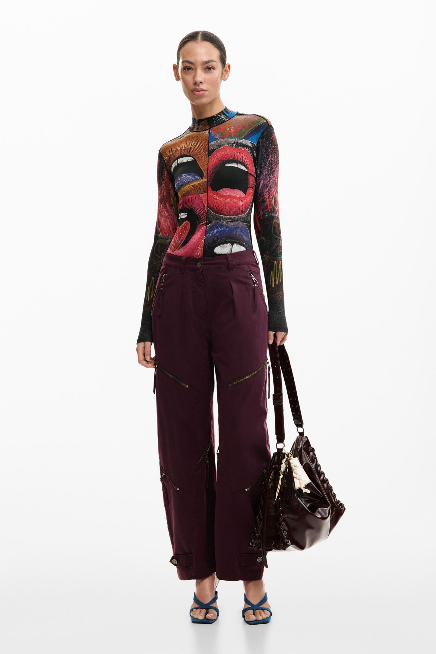 Женские брюки Desigual Tie-Dye with Zippers, цвет: Фиолетовый — фото 3