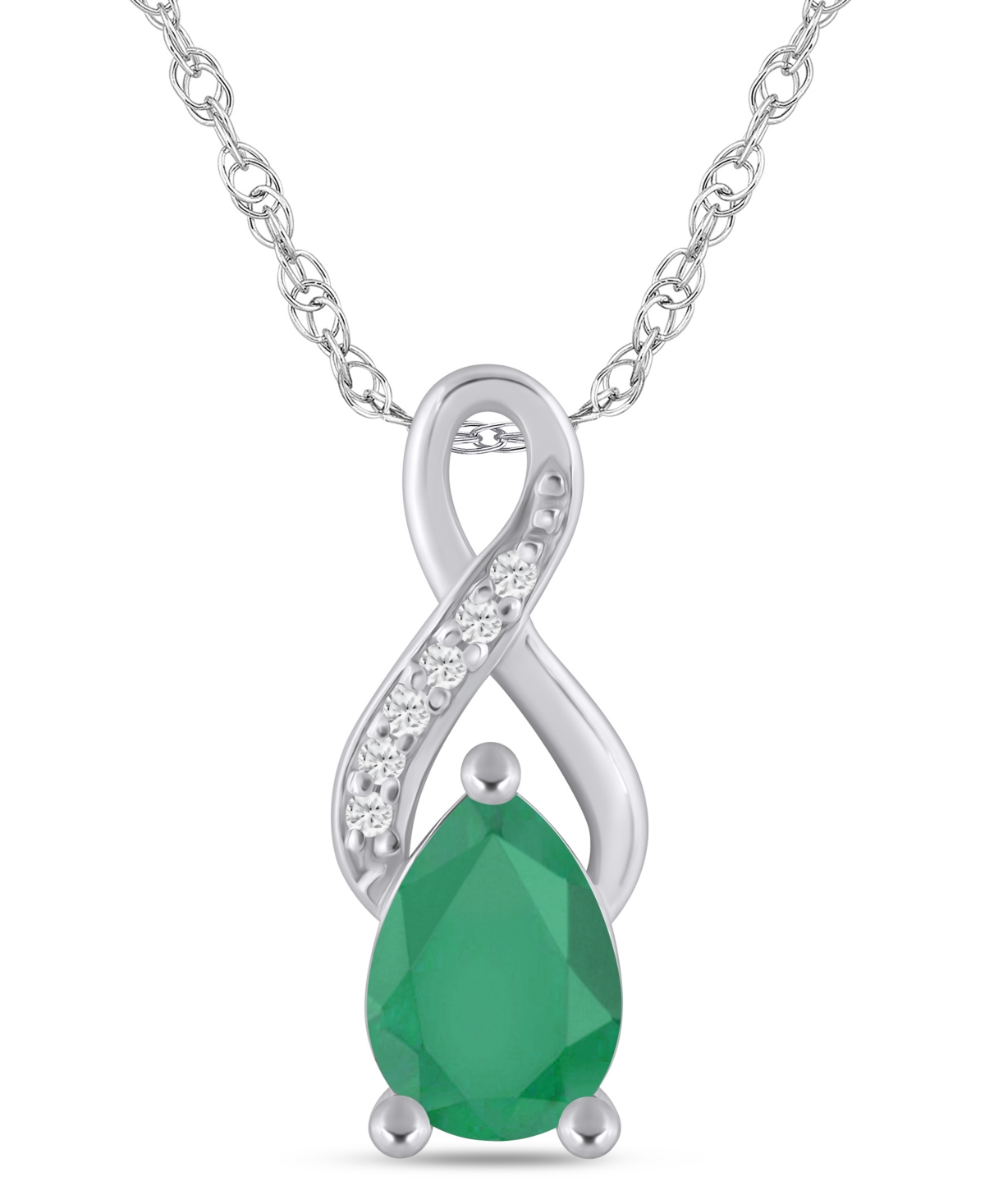 Macy's Gemstone and Diamond Accent Pendant Necklace 10k White Gold (also Yellow Gold)
