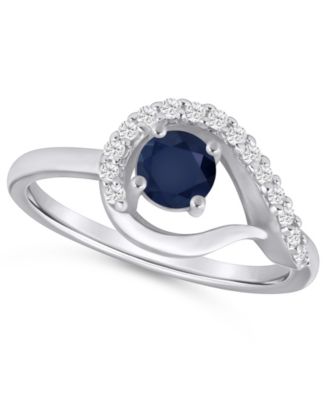 Gemstone and Diamond Ring (1/6 ct. t.w.) in 10k White Gold (also in 10k Yellow Gold)