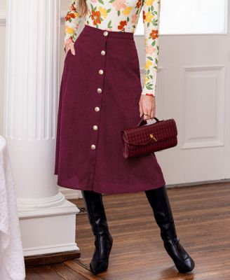 Women's Crush On You Red Midi Skirt