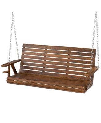 Patio Swing with Canopy and Soft Cushions for Backyard