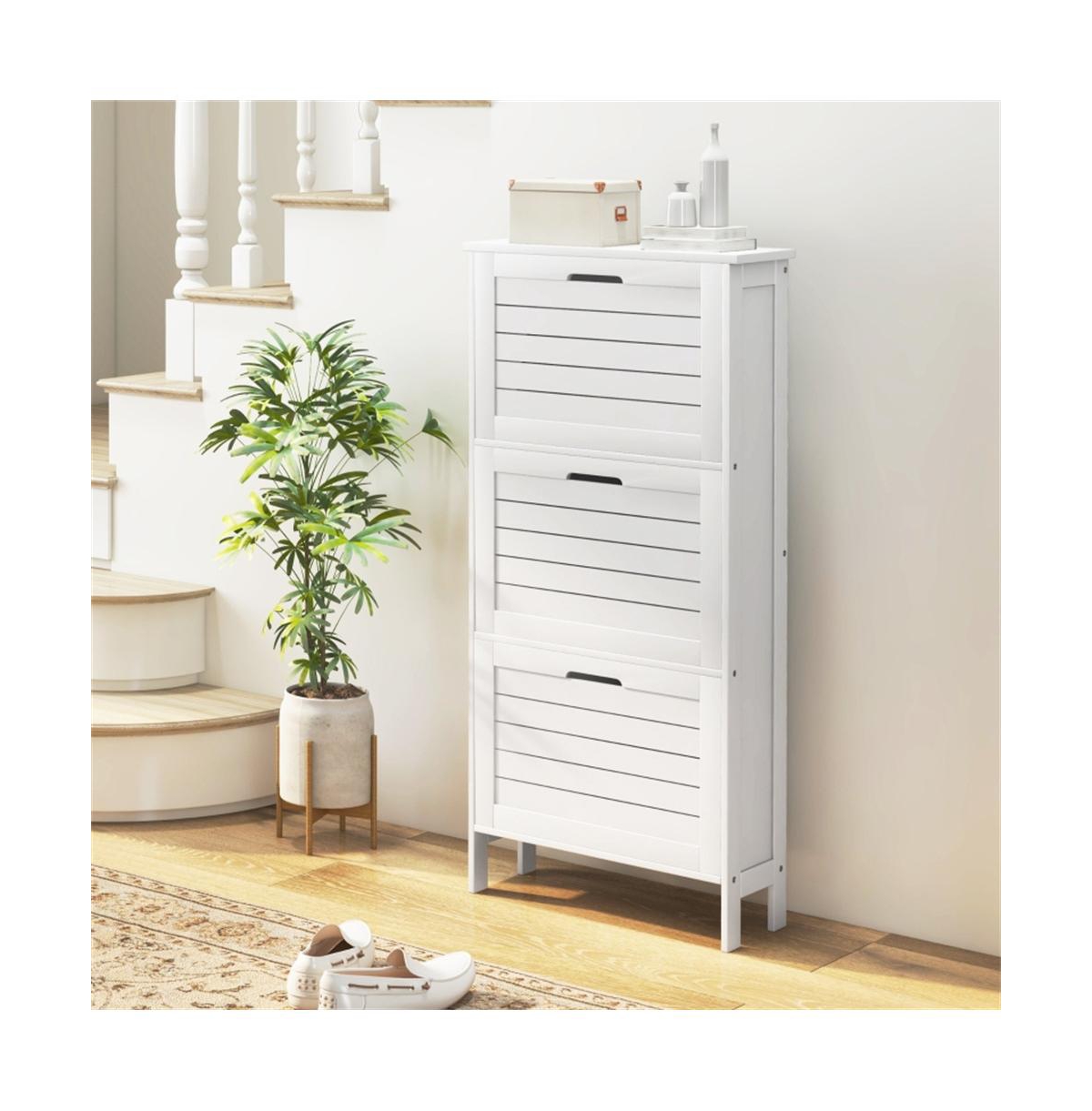 Compact Shoe Storage Cabinet with Closed Doors for Home Use
