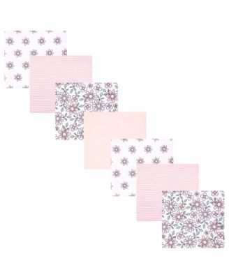 Cotton Flannel Receiving Blankets 7-Pack Bundle, Floral