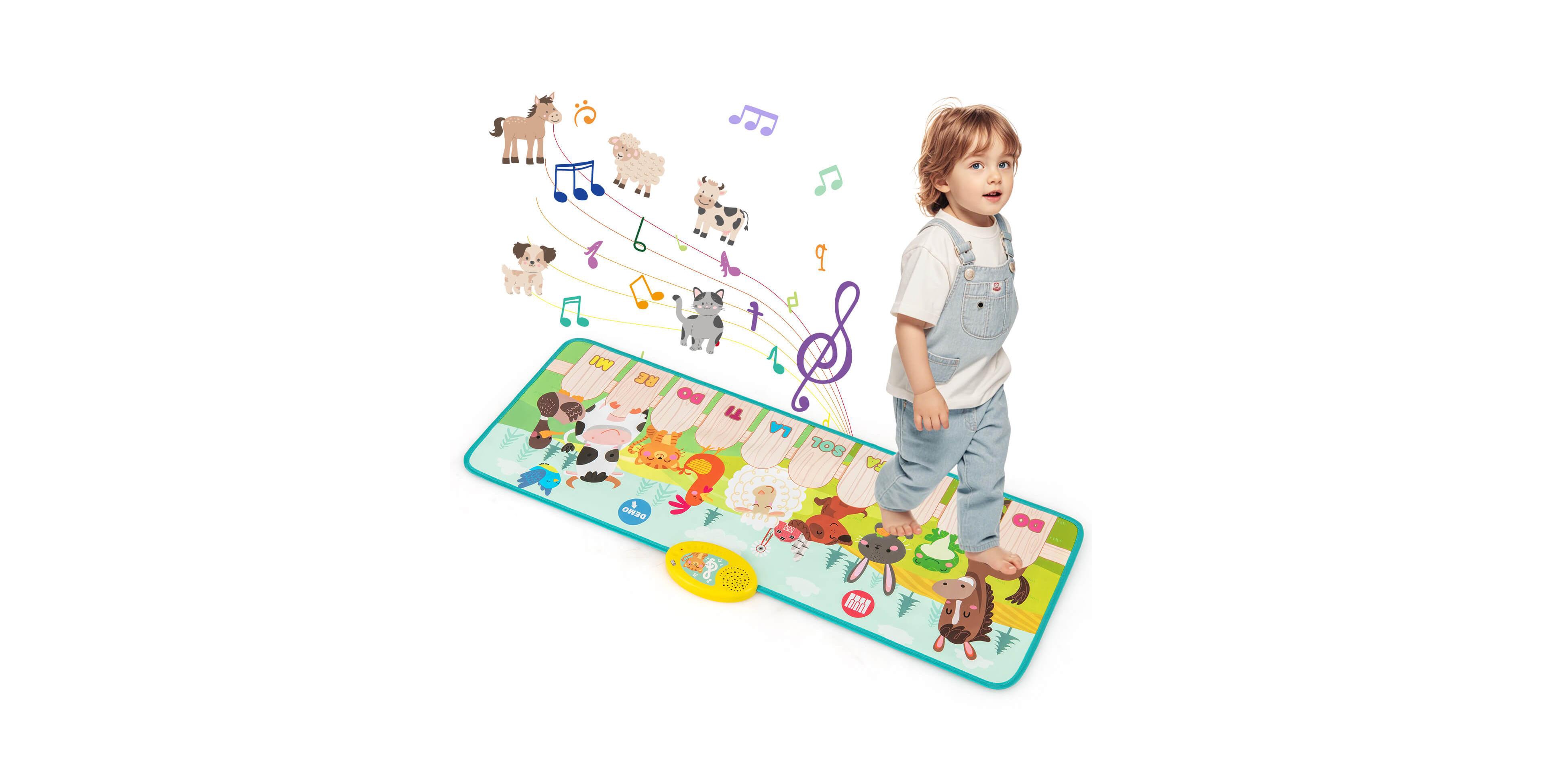 Costway Floor Piano Mat for Toddlers Baby Musical Touch Dancing Keyboard Play Mat Gift