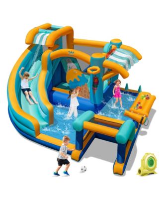 Inflatable Water Slide Bounce House Kids Jump Castle with 735W Blower