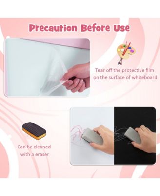 3-in-1 Double-Sided Storage Art Easel-Pink