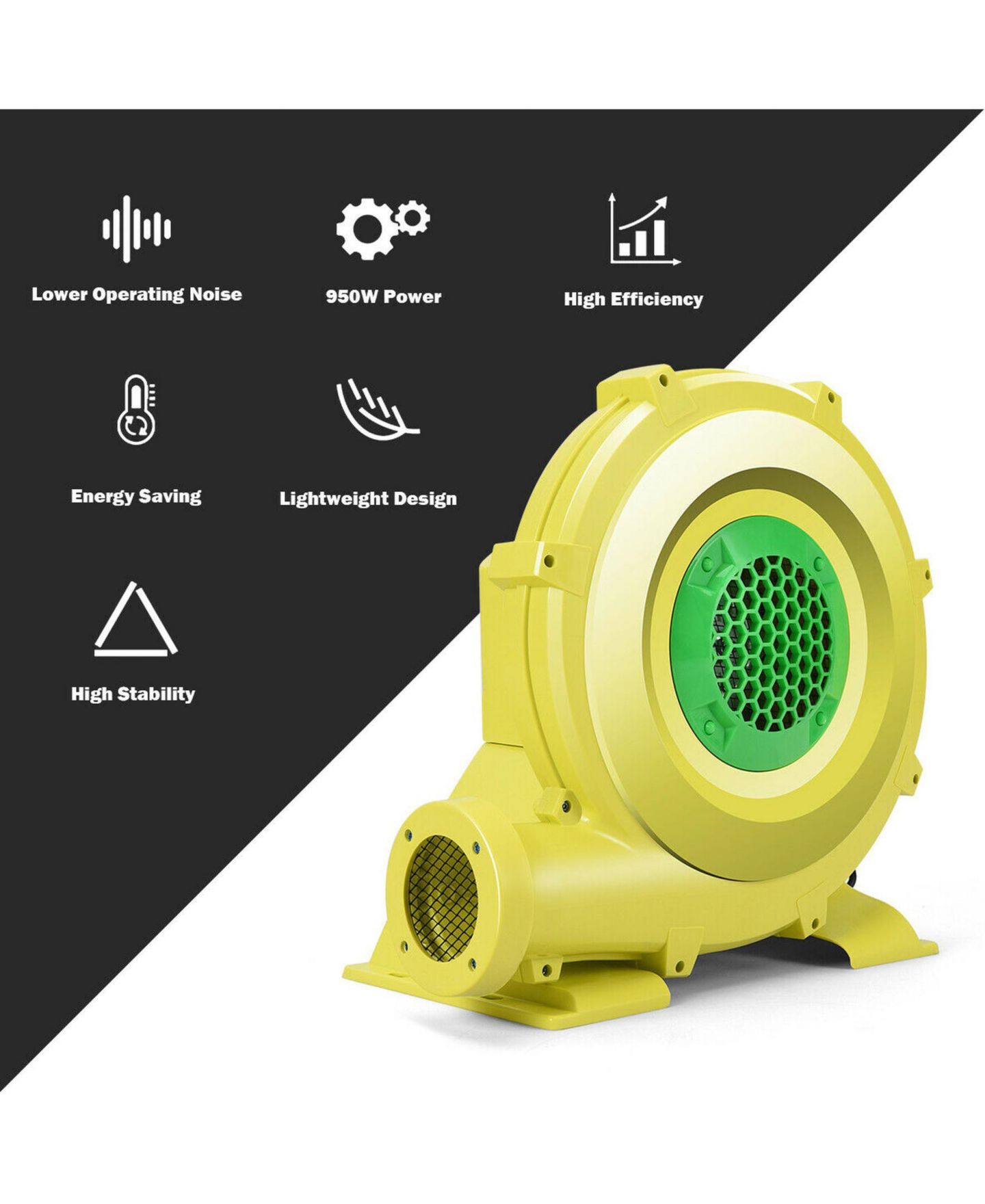 Детские игрушки SUGIFT 950 W 1.25 Hp Portable Air Blower Pump for Inflatable Bounce Houses, Ages 14+, цвет: Жёлтый — фото 7
