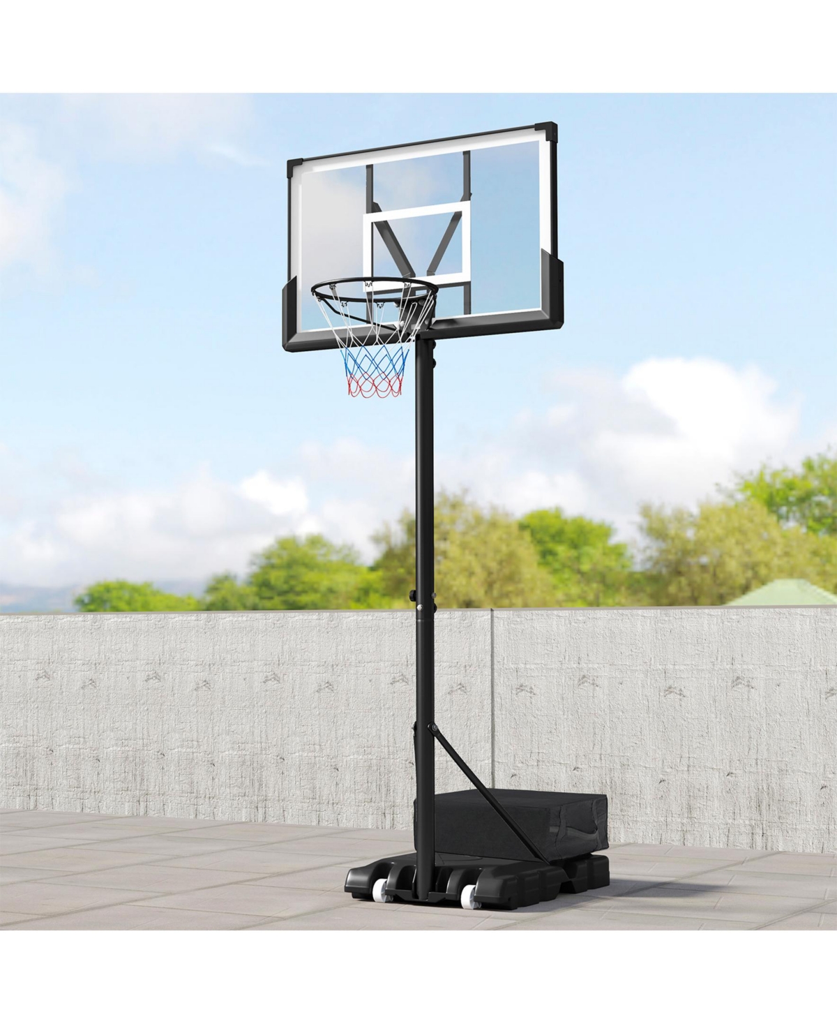 Sugift Portable Basketball Hoop Outdoor Basketball Goal System Adjustable for Kids Teens Adults