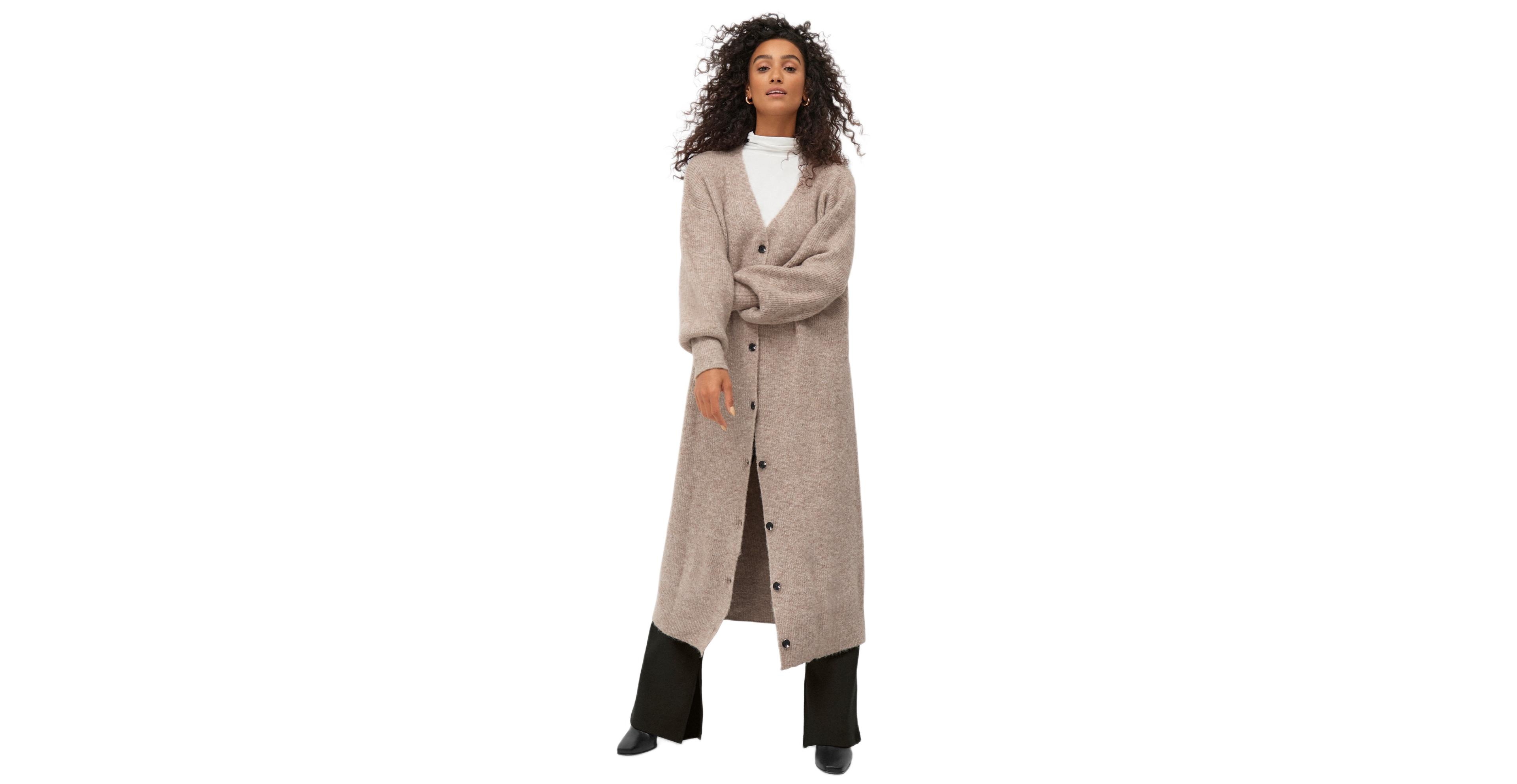 ellos Plus Size Women's Button Front Duster Cardigan