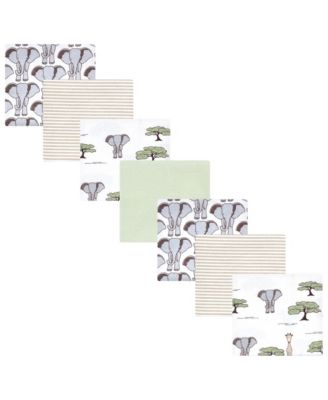 Hudson Baby Cotton Flannel Receiving Blankets 7-Pack Bundle, Wild Safari Adventures , One Size - Wild safari adventures