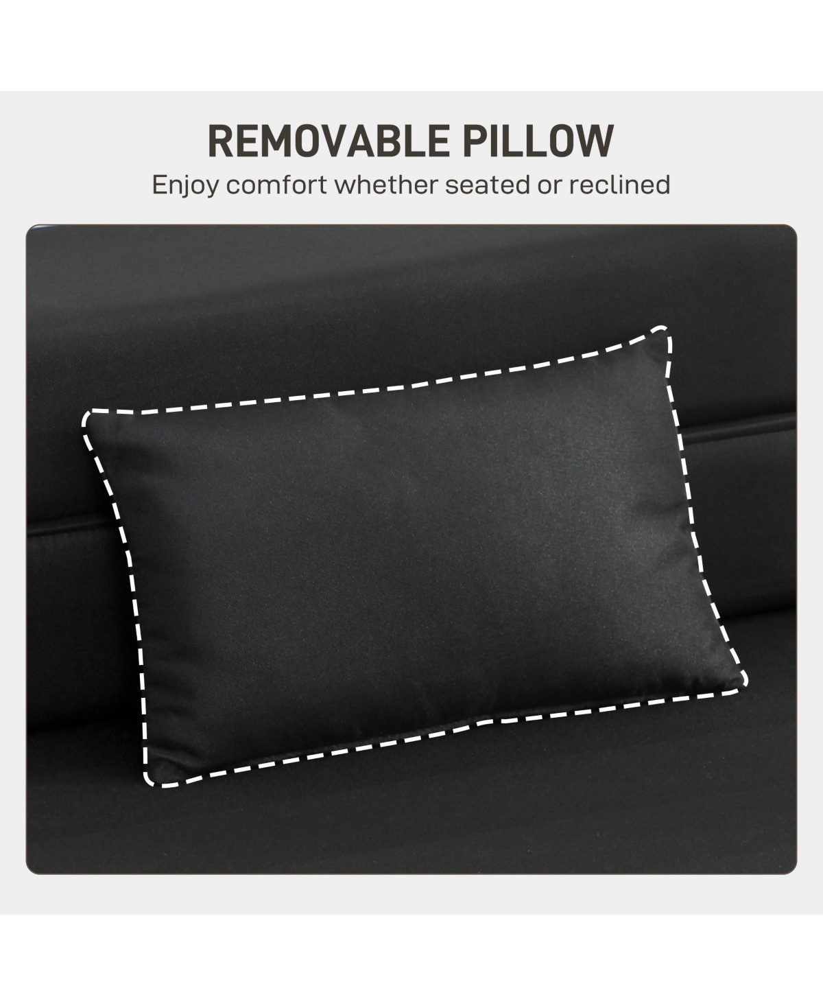 Homcom Folding Sofa Bed, Sleeper Chair with Pillow, Light