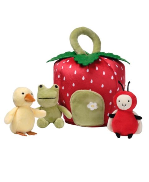 Детские игровые наборы Lambs & Ivy Strawberry 10" Interactive Plush Playset, 4-Piece Set, цвет: Красный
