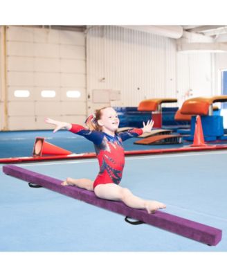 7 Feet Folding Portable Floor Balance Beam with Handles for Gymnasts-Purple