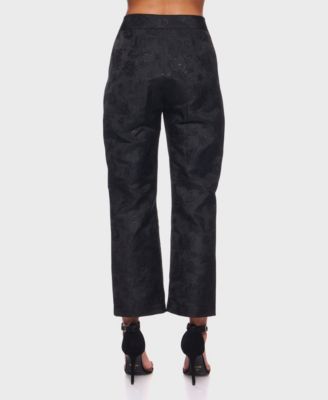 Juniors' High-Rise Jacquard Pants