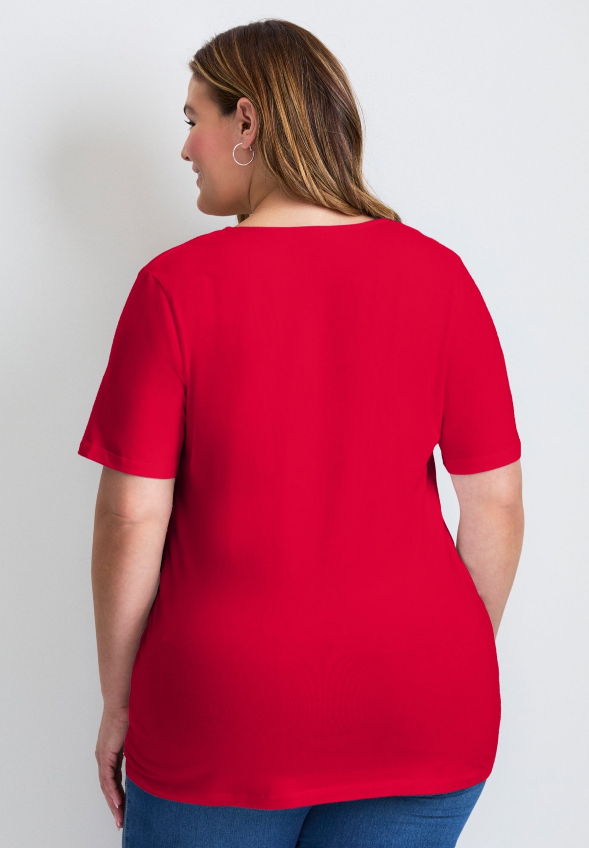 Avenue Women's Plus Lacing Detail Tunic Tee