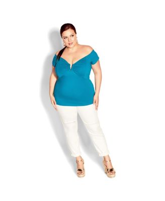 Plus Size Island Off Shoulder Top