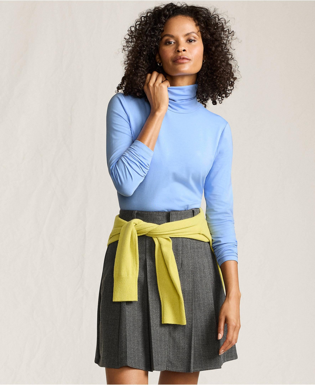 Lands' End Women's Lightweight Jersey Skimming Long Sleeve Turtleneck