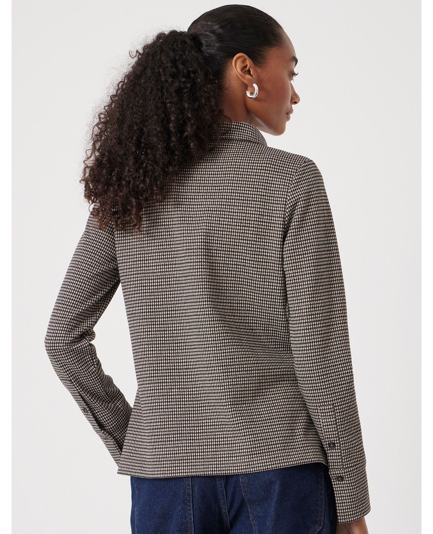 Women's Fitted Check Jersey Shirt