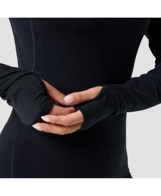 Women's Cedars RWS Merino Lt-Wt Baselayer Balaclava Top Lightweight Long Underwear Tops