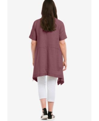 Women's Linen-Blend Hanky Hem Tunic
