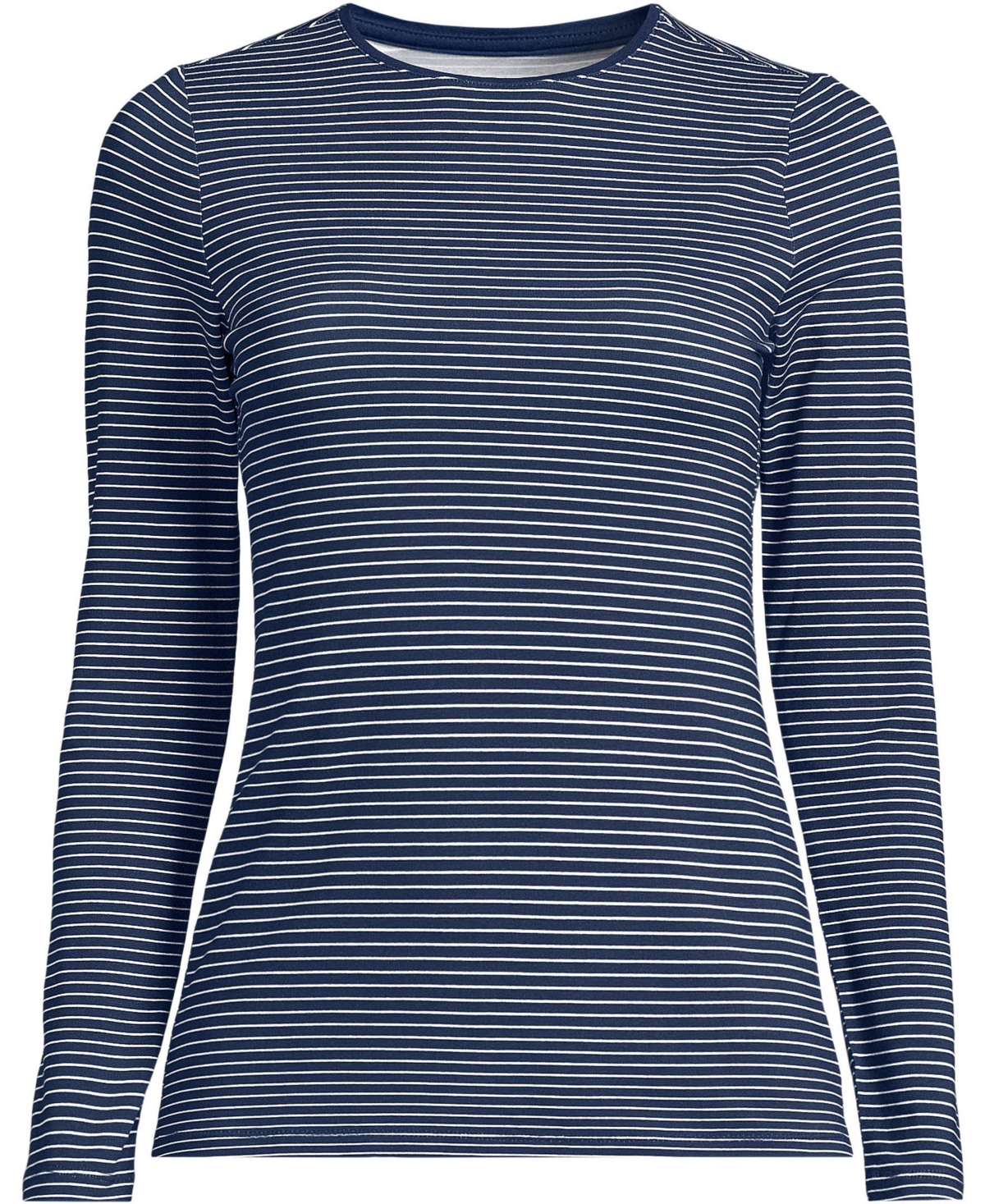 Lands' End Women's Lightweight Jersey Skimming Long Sleeve Crew Neck T-shirt