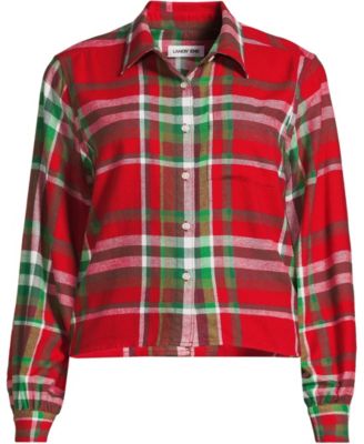 Plus Size Cropped Flannel Shirt