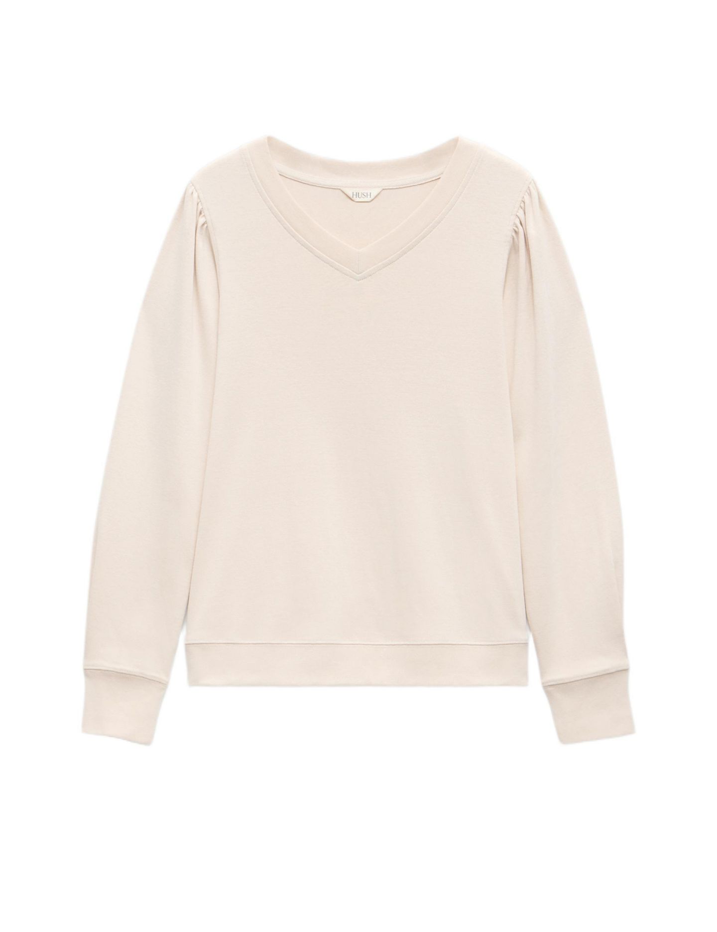 Женский топ Hush Emily V-Neck Puff Sleeve, цвет: Миндальный — фото 2