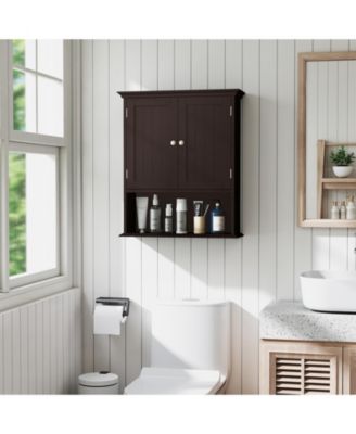 Bathroom Organizer Cabinet with Doors for Wall Mount Use